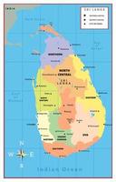 sri lanka país mapa con rodeando fronteras vector