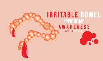 Irritable Bowel syndrome  awareness month. Template for background, banner, card, poster vector