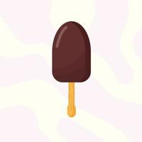 Chocolate ice cream on a stick. vector