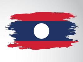 Vector flag of Laos drawn with a brush