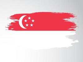 Singapore vector flag painted with a brush