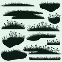 Grass Silhouette in Bundle vector