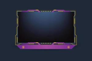 Live screen panel decoration with yellow and purple colors. Streaming icon elements with an offline screen vector. Live broadcast or streaming overlay panel decoration vector for gamers.