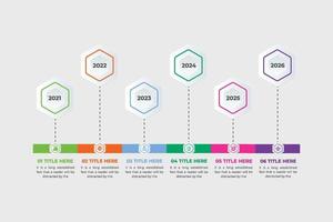 Business infographics timeline template vector with colorful geometric shapes. Integrated flowchart background. Business project and presentation process step graph chart design for office.