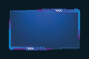 Simple gaming screen panel and overlay design with offline screen vector. Live streaming overlay and broadcast border design with blue color. Online user interface vector with abstract shapes.