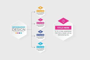 Data explanation and project classification infographic template vector with colorful geometric shapes. Office and business presentation diagram flowchart vector. Data visualization infographic.