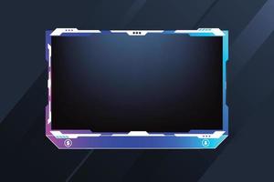 Online gaming overlay design with white and blue color shades. Streaming button decoration for gamers with an offline screen. Modern live stream overlay design element vector. vector