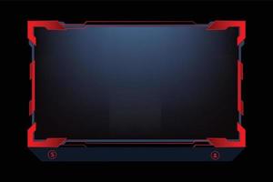 Digital live streaming overlay decoration with dark red color outlines. Streaming overlay and dark screen panel vector for online gamers. Live gaming broadcast border element design vector.