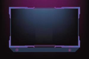 Live broadcast or streaming overlay panels with an offline screen vector. Streaming screen panel decoration with yellow and purple colors. Live icon elements decoration vector for gamers.