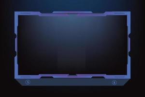 diseño de interfaz de usuario en línea con color azul oscuro. panel de pantalla de juego simple y diseño superpuesto con vector de pantalla fuera de línea. superposición de transmisión en vivo y el borde de transmisión con formas abstractas.