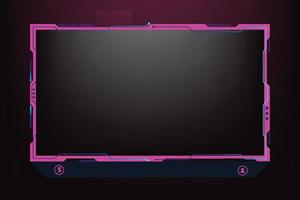 Girly gaming overlay decoration for online streamers. Modern game frame design with pink and dark colors. Futuristic live streaming overlay and broadcast screen panel vector for girl gamers.