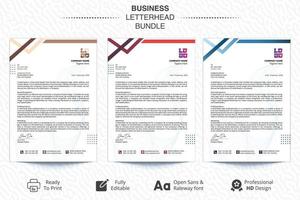 3 Business Letterhead High Quality Editable Design, Corporate letterhead bundle and set. vector