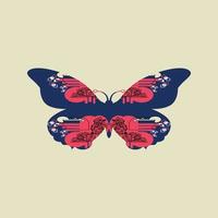 A butterfly with doodle art hand drawn vector