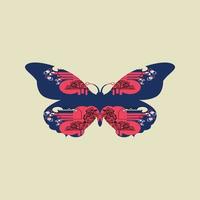A butterfly with doodle art hand drawn vector
