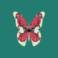 A butterfly with doodle art vector