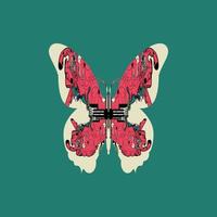 A butterfly with doodle art vector