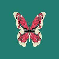 un mariposa con garabatear Arte vector