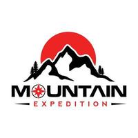 montaña excursionismo y aventuras logo vector