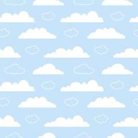 Cartoon cloud seamless pattern for baby and kids vector