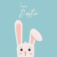 Greeting card with Easter bunny. Vector illustration. Happy Easter