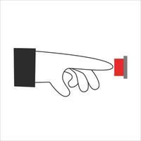 Pressed button with red light Royalty Free Vector Image