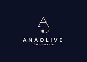 Letter A minimalist logo with clean and elegant lines style design vector illustration