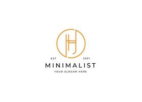 Creative letter H minimalist logo with clean and elegant lines style design vector illustration