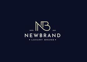 Creative letter NB minimalist logo with clean and elegant lines style design vector illustration