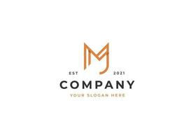 Creative letter M minimalist logo with clean and elegant lines style design vector illustration