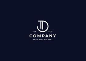 Creative letter D minimalist logo with clean and elegant lines style design vector illustration