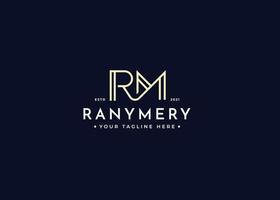 Creative letter RM minimalist logo with clean and elegant lines style design vector illustration