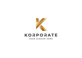 Creative letter K luxury golden logo design concept. Initial symbol for corporate business identity. Alphabet vector element