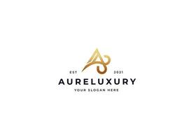 Creative letter A luxury boutique logo with clean and elegant lines style design vector illustration