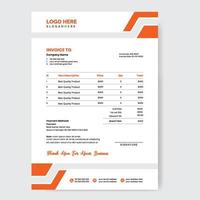 plantilla de factura creativa corporativa empresarial. factura comercial para su empresa, plantilla de factura lista para imprimir. vector