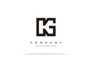 Initial Letter KG Logo Design Vector