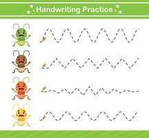 handwriting practice game .suitable for preschool.Educational page for kids vector