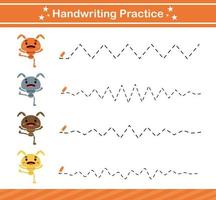 handwriting practice game .suitable for preschool.Educational page for kids vector