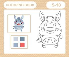 coloring pages cartoon Animal,education game for kids age 5 and 10 Year Old vector
