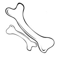 Black and white Vector illustration of bones on a white background