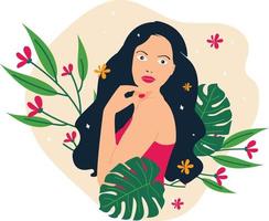Womens Day With Floral  Illustration vector