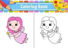 Coloring page for kids. cartoon character. Black contour silhouette. Isolated on white background. Vector illustration.