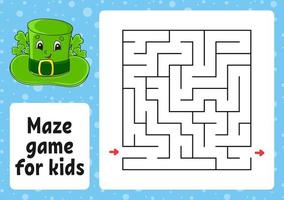 Maze game for kids. Funny labyrinth. Activity worksheet. Puzzle for children. cartoon style. Logical conundrum. Vector illustration.