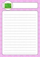 Lined sheet template. Handwriting paper. For diary, planner, checklist, wish list. Back to school theme. Vector illustration.