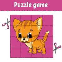 Puzzle game for kids. Education developing worksheet. Learning game for children. Color activity page. For toddler. Riddle for preschool. Vector illustration.