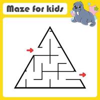 Abstract maze. Game for kids. Puzzle for children. cartoon style. Labyrinth conundrum. Find the right path. Cute character. Vector illustration.