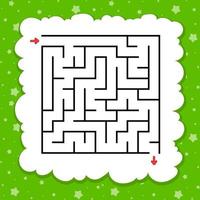 Abstract square maze. Game for kids. Puzzle for children. Labyrinth conundrum. Find the right path. Vector illustration.