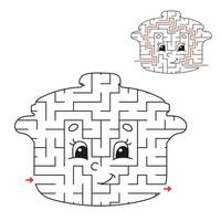 Abstract maze. Game for kids. Puzzle for children. Labyrinth conundrum. Find the right path. Education worksheet. With answer. vector