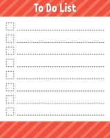 To do list. Printable template. Lined sheet. Handwriting paper. For diary, planner, checklist, wish list. Vector illustration.