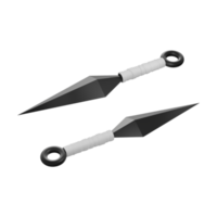 3d rendering of ninja kunai weapons from front and rear perspective view png