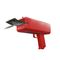 3d rendering of money gun from perspective view png